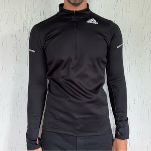Adidas Men’s Climalite Running Long Sleeve Half Zip Small Black